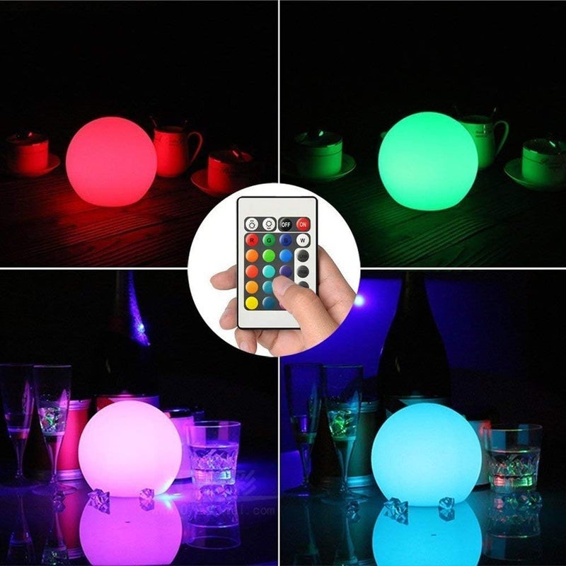 Borelor LED Ball Light, 6-Inch Rechargeable & Remote Control Globe Lights 16 RGB Colors Changing Indoor/Outdoor Night Light for Home/Party/Lawn/Desk Decoration - Image 2